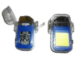 Зажигалка электронная заряд от USB  (44-1983) с Фонарём