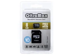 MicroSD  8GB  OltraMax Class 10 + SD адаптер