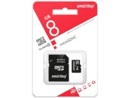 MicroSD  8GB  Smart Buy Class  4 + SD адаптер