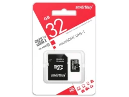 MicroSD  32GB  Smart Buy Class 10 UHS-I + SD адаптер