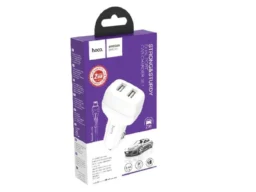 АЗУ 2 USB HOCO, Z36 Leader, 2400mA, кабель Lightning 1м, огнестойкий, пластик, белый(1/14/140)
