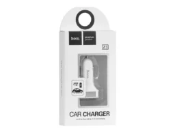 АЗУ 2 USB HOCO, Z3, 3100mA, пластик, дисплей, цвет: белый (1/21/126)