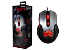Мышь игровая проводная Smartbuy RUSH черная/серая + коврик (SBM-729G-K) / 40