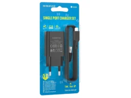 СЗУ 1 USB Borofone BA68A, Glacier, 2100mA, кабель  8 pin, цвет: чёрный (1/65/260)