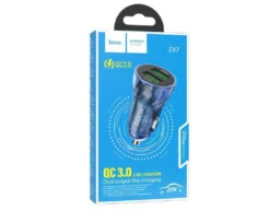 АЗУ 2 USB HOCO Z47 TDE, 3000mA, пластик, QC3.0, PD20Вт, цвет: синий (1/13/130)