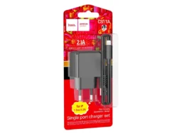 СЗУ 1 USB HOCO CS11A Ocean, 2.1А, кабель USB -  8 pin, цвет: чёрный (1/30/180)